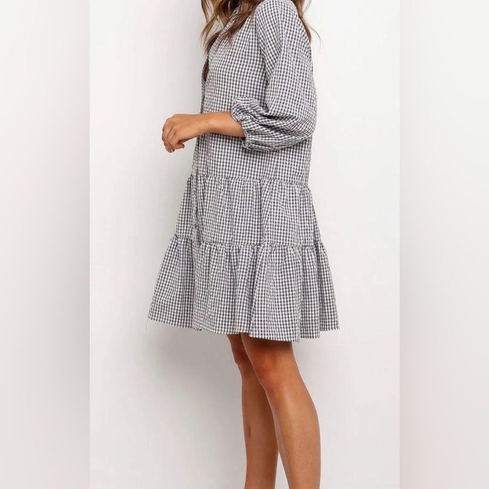 Petal & Pup Classic Gingham Button-Down Dress Size M/L - Picture 5 of 9